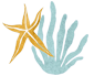 Logo with coral and star fish